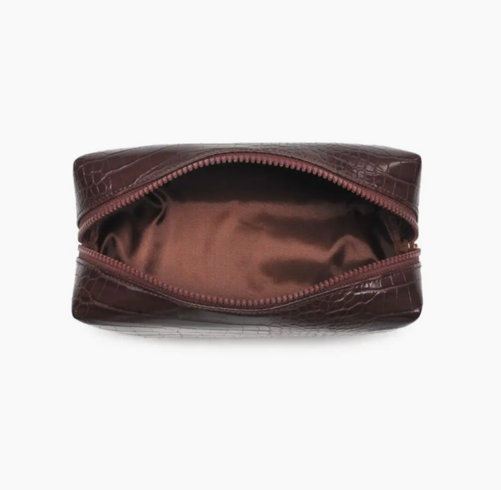 Black Crocette: Monogram Bag