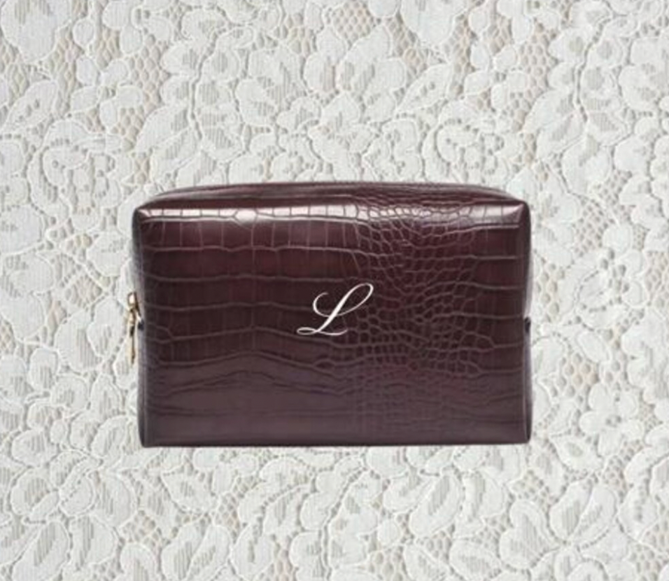 Brown Crocette: Monogram Bag