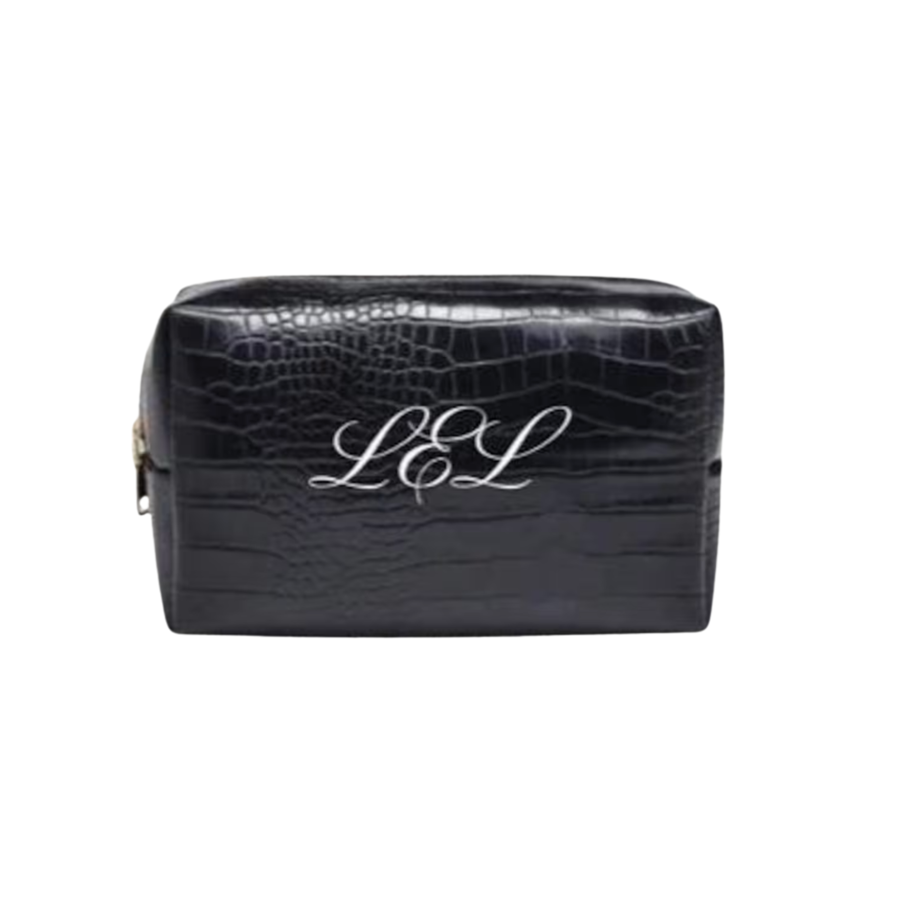 Black Crocette: Monogram Bag