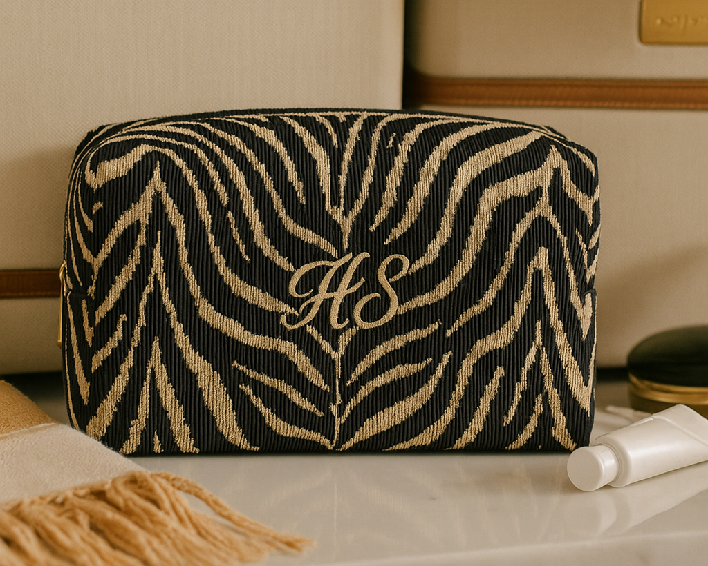 Black Crocette: Monogram Bag