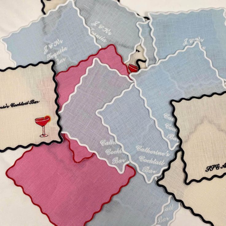 Tiny Toasts Colorful Cocktail Napkins