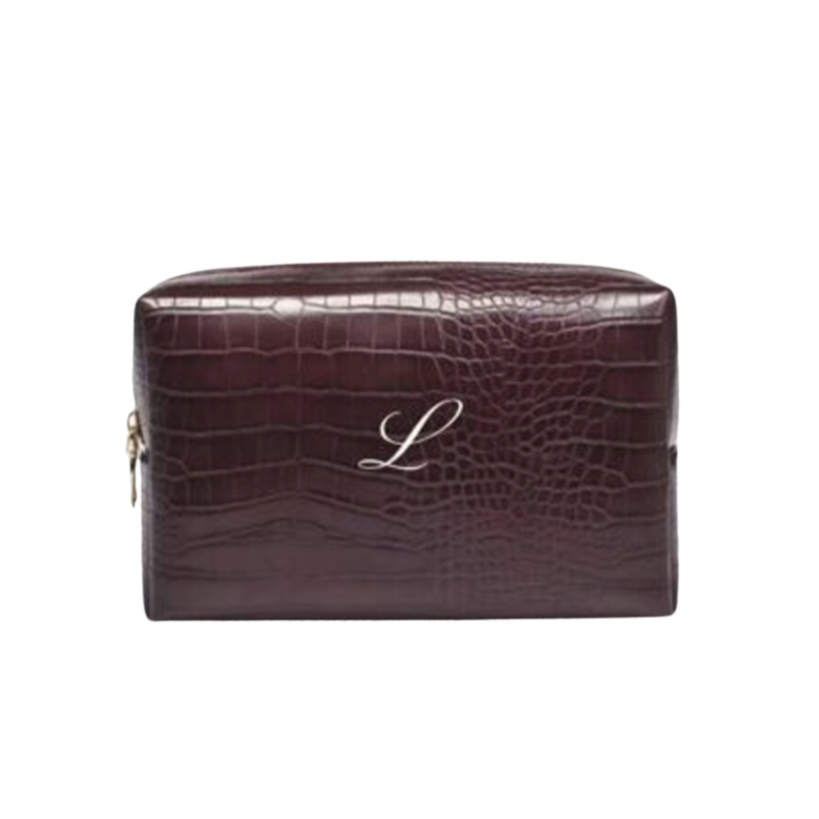 Black Crocette: Monogram Bag